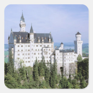 Europe, Germany, Neuschwanstein Castle, built Square Sticker