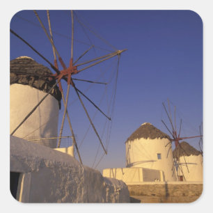 Europe, Greece, Cyclades Islands, Mykonos, 2 Square Sticker