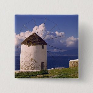 Europe, Greece, Mykonos. A striking white 15 Cm Square Badge