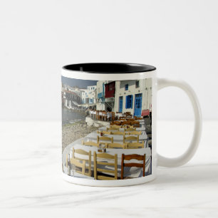 Europe, Greece, Mykonos. Views of the seaside Two-Tone Coffee Mug