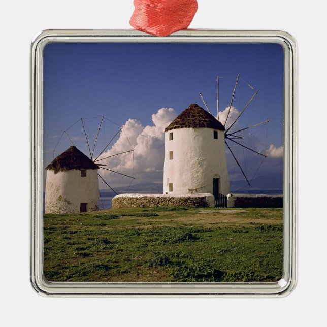 Europe, Greece, Mykonos. White-washed Metal Tree Decoration (Front)