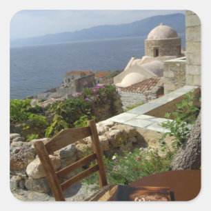 Europe, Greece, Peloponnese, Monemvasia (single Square Sticker