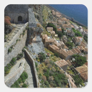 Europe, Greece, Peloponnese, Monemvasia Square Sticker