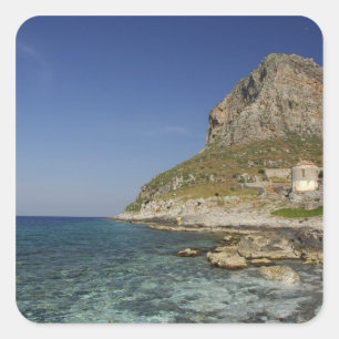 Europe, Greece, Peloponnese, Monemvasia. The Square Sticker