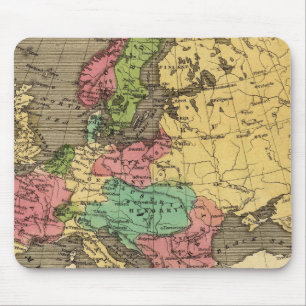 Europe Hand Coloured Atlas Map Mouse Mat