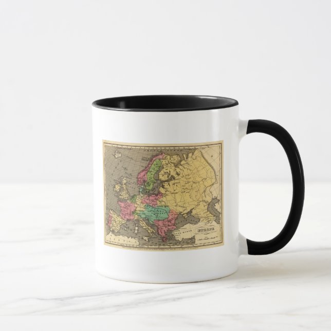 Europe Hand Coloured Atlas Map Mug (Right)