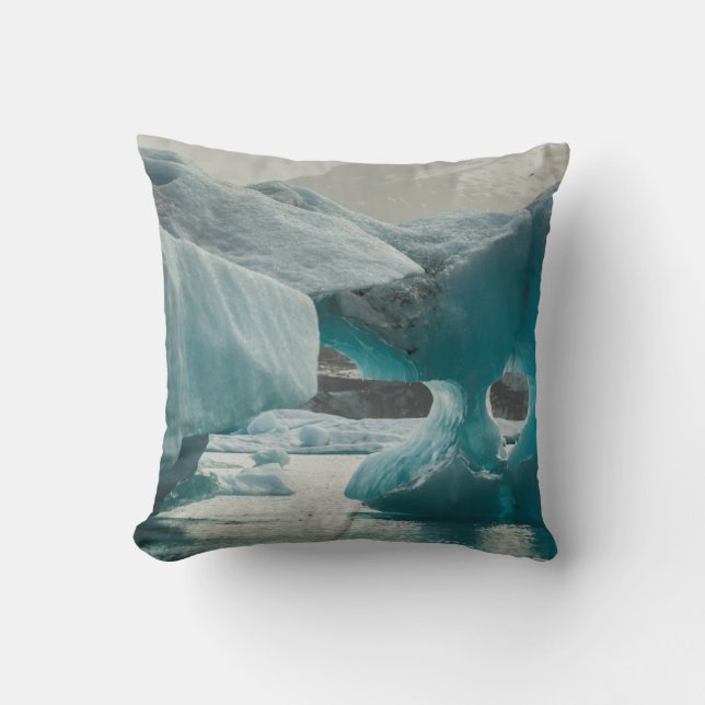 Europe, Iceland, JokUSArlon. Iceberg Formations Cushion (Front)