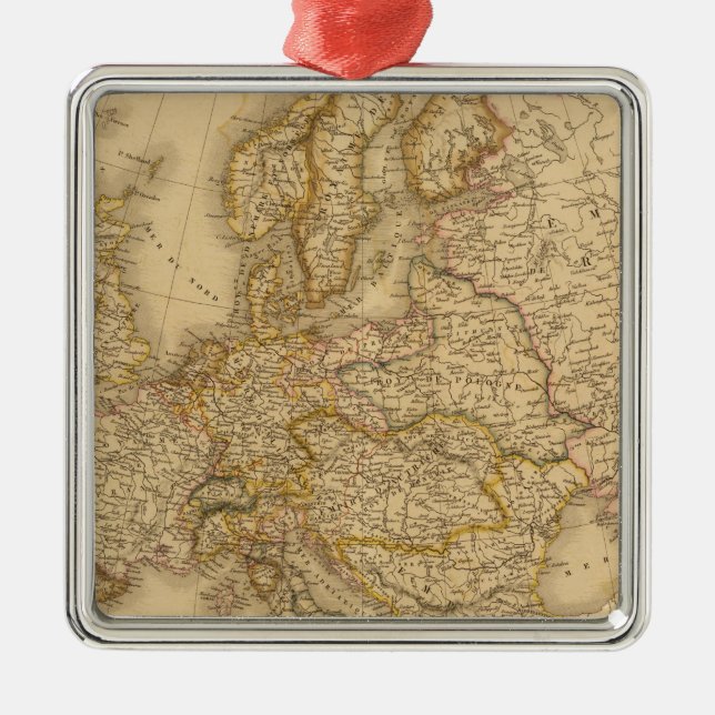 Europe in 1789 metal tree decoration (Front)