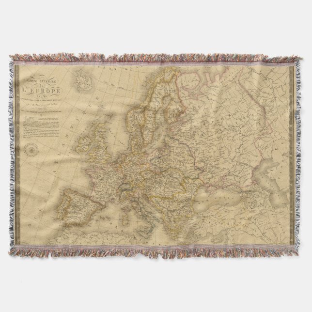 Europe in 1813 throw blanket (Front)