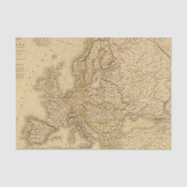 Europe in 1813 tissue paper (Front)