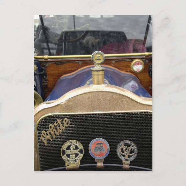 Europe, Ireland, Dublin. Vintage auto, White 2 Postcard (Front)