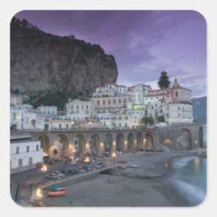 Europe, Italy, Campania (Amalfi Coast) Atrani: Square Sticker