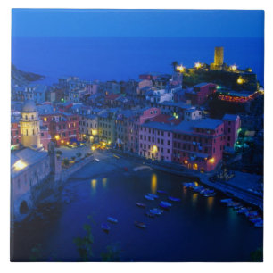 Europe, Italy, Cinque Terre, Vernazza. Hillside Tile