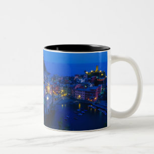 Europe, Italy, Cinque Terre, Vernazza. Hillside Two-Tone Coffee Mug