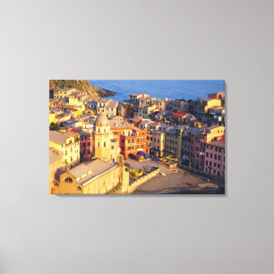 Europe, Italy, Cinque Terre. Village of Vernazza Canvas Print