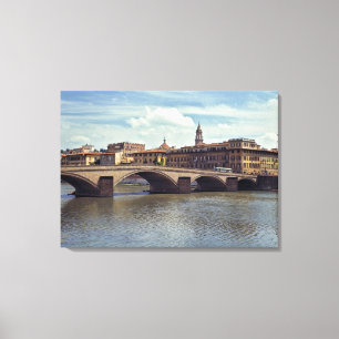 Europe, Italy, Florence. The Arno River flows Canvas Print