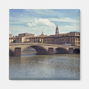 Europe, Italy, Florence. The Arno River flows Magnet