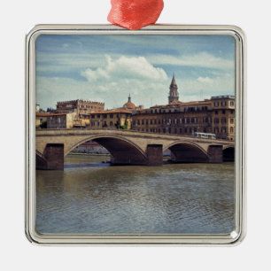 Europe, Italy, Florence. The Arno River flows Metal Tree Decoration