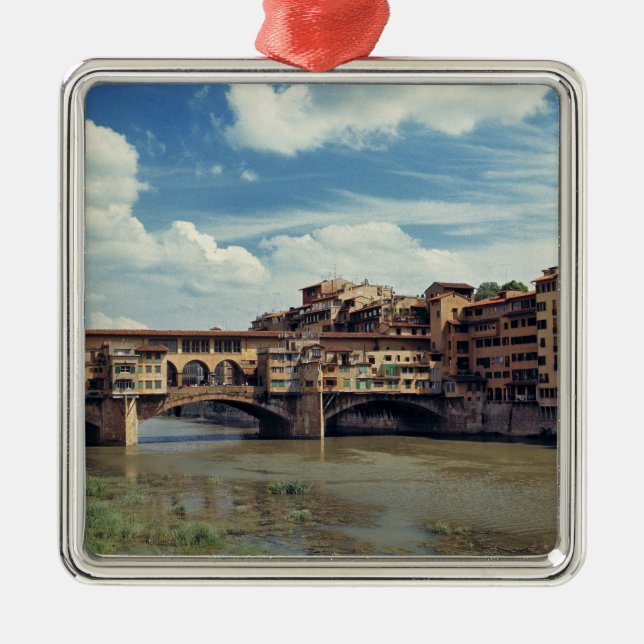 Europe, Italy, Florence. The Ponte Vecchio Metal Tree Decoration (Front)