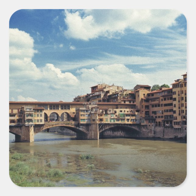 Europe, Italy, Florence. The Ponte Vecchio Square Sticker (Front)