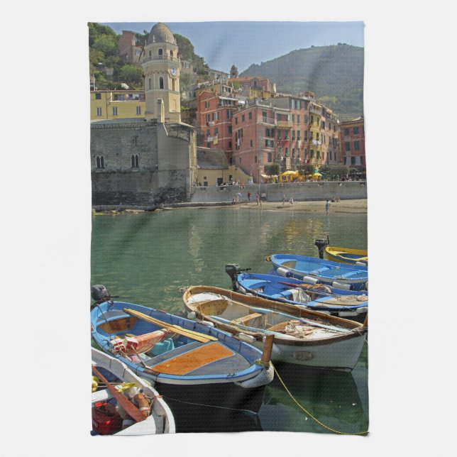 Europe, Italy, Liguria region, Cinque Terre, 2 Tea Towel (Vertical)
