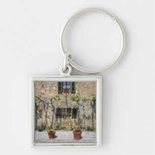 Europe, Italy, Monteriggioni. A stone house is Key Ring