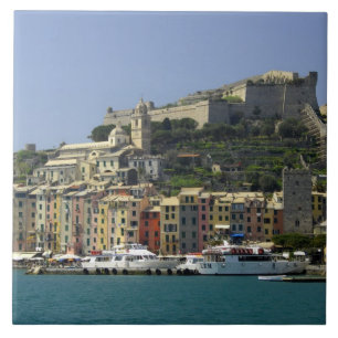 Europe, Italy, Portovenere aka Porto Venere. Tile
