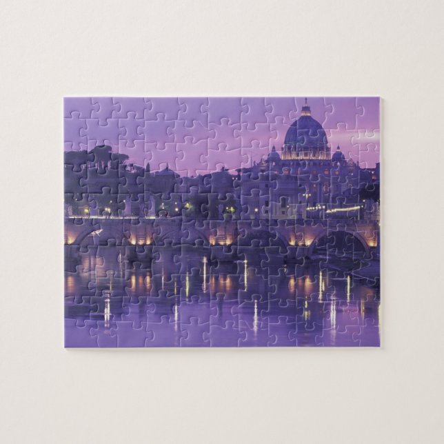 Europe, Italy, Rome. St. Peter's and Ponte Sant Jigsaw Puzzle (Horizontal)
