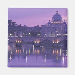 Europe, Italy, Rome. St. Peter's and Ponte Sant Magnet