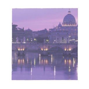 Europe, Italy, Rome. St. Peter's and Ponte Sant Notepad