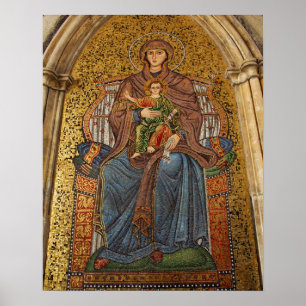 Europe, Italy, Sicily, Taormina. Madonna & child Poster