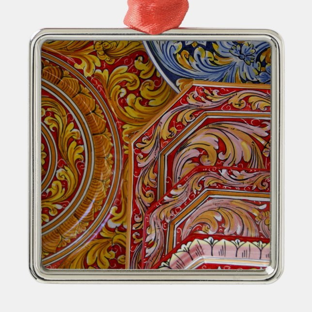 Europe, Italy, Sicily, Taormina. Traditional 2 Metal Tree Decoration (Front)