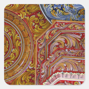 Europe, Italy, Sicily, Taormina. Traditional 2 Square Sticker