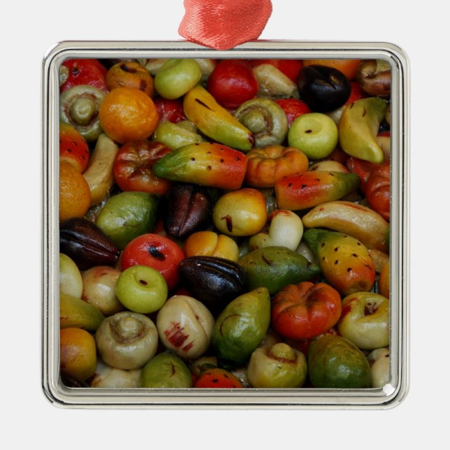 Europe, Italy, Sicily, Taormina. Traditional 3 Metal Tree Decoration (Front)