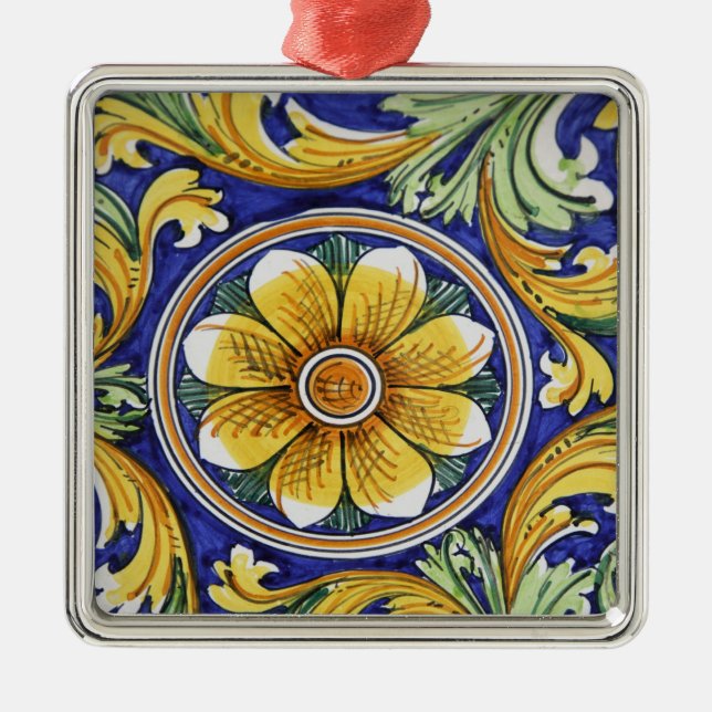 Europe, Italy, Sicily, Taormina. Traditional 4 Metal Tree Decoration (Front)