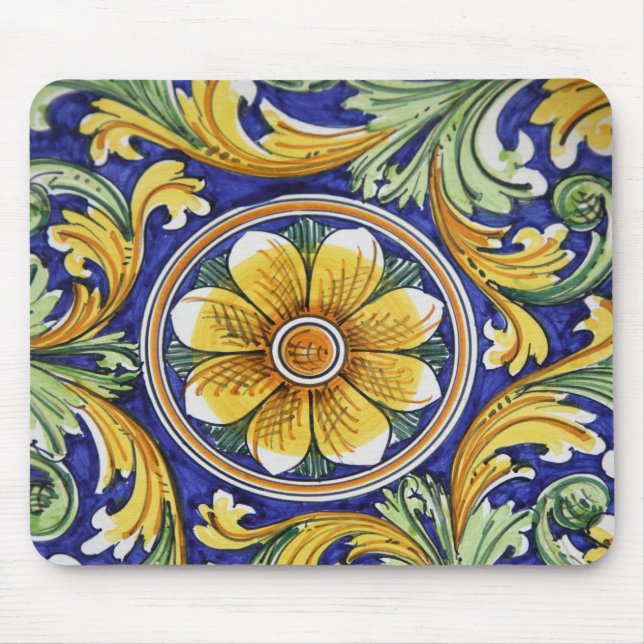 Europe, Italy, Sicily, Taormina. Traditional 4 Mouse Mat (Front)