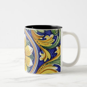 Europe, Italy, Sicily, Taormina. Traditional 4 Two-Tone Coffee Mug