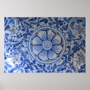 Europe, Italy, Sicily, Taormina. Traditional 5 Poster