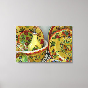 Europe, Italy, Sicily, Taormina. Traditional 6 Canvas Print