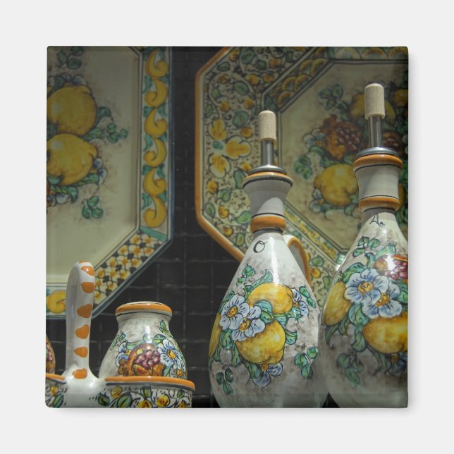 Europe, Italy, Sicily, Taormina. Traditional 7 Magnet (Front)