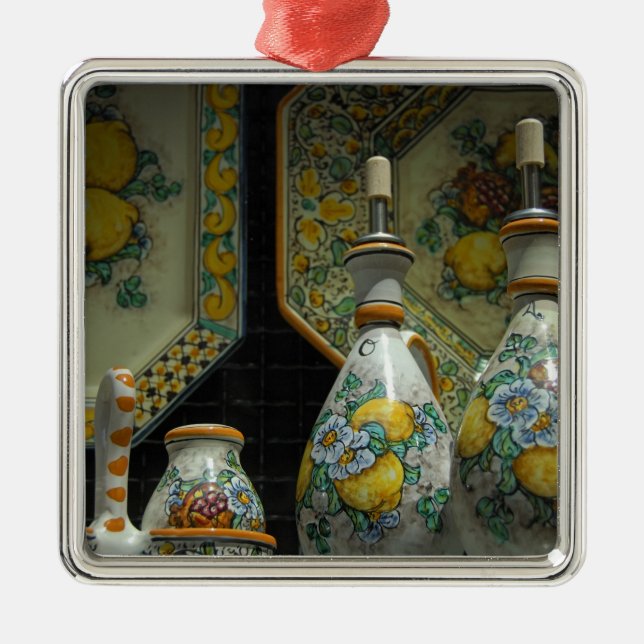 Europe, Italy, Sicily, Taormina. Traditional 7 Metal Tree Decoration (Front)