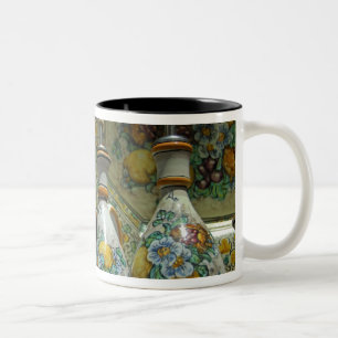 Europe, Italy, Sicily, Taormina. Traditional 7 Two-Tone Coffee Mug