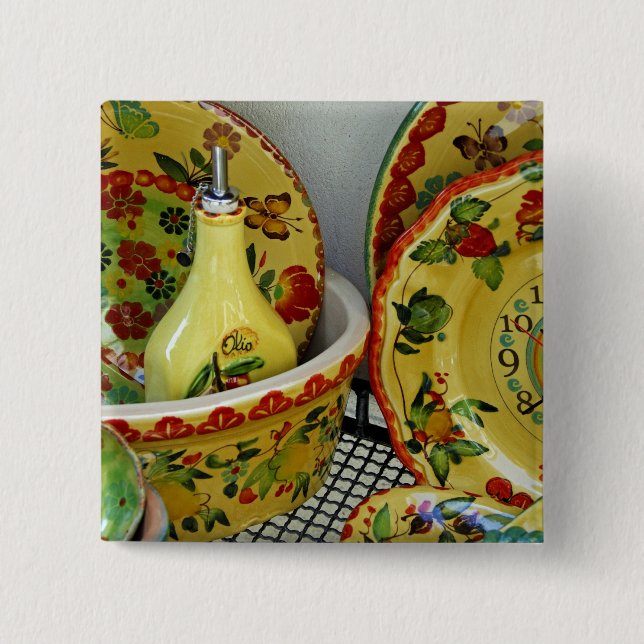 Europe, Italy, Sicily, Taormina. Traditional 8 15 Cm Square Badge (Front)