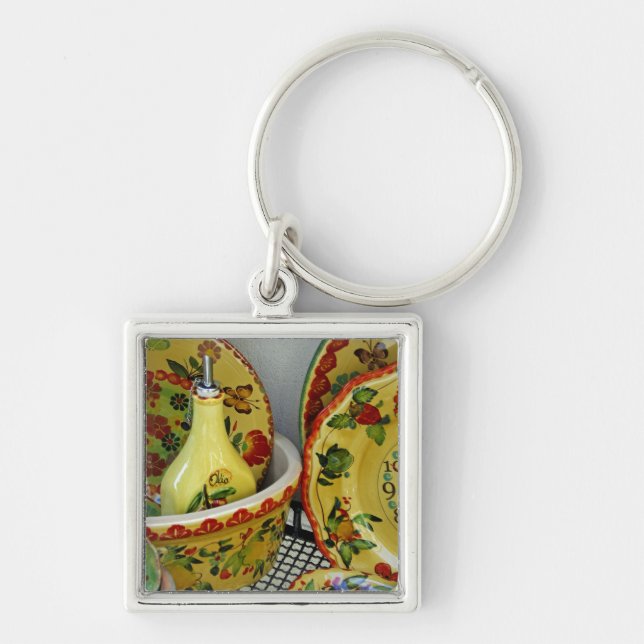 Europe, Italy, Sicily, Taormina. Traditional 8 Key Ring (Front)