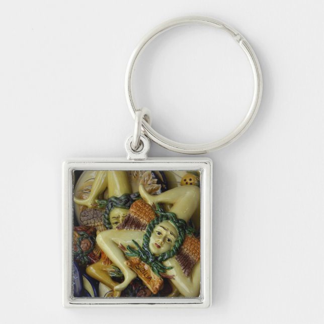 Europe, Italy, Sicily, Taormina. Traditional 9 Key Ring (Front)