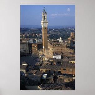 Europe, Italy, Siena. Town overview Poster