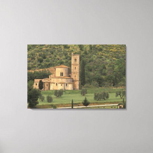 Europe, Italy, Tuscany. Abbazia di Sant'Antimo, Canvas Print (Front)