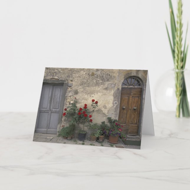 Europe, Italy, Tuscany, Chianti, Tuscan doorway; Card (Front)