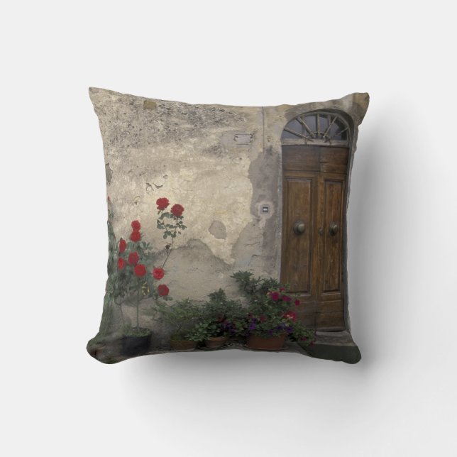 Europe, Italy, Tuscany, Chianti, Tuscan doorway Cushion (Front)