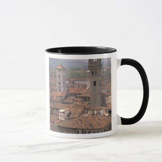 Europe, Italy, Tuscany, Lucca, Town panorama Mug (Right)